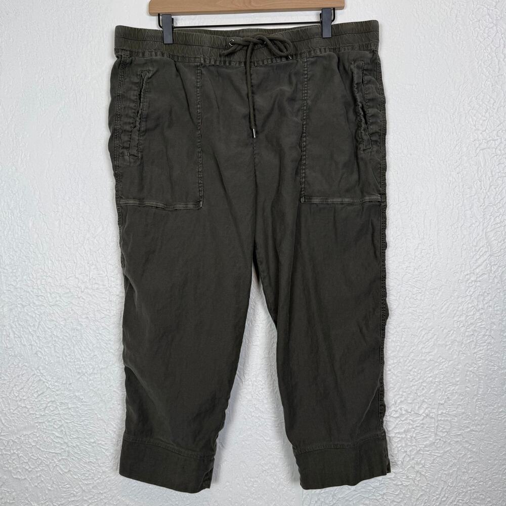 James Perse Surplus Utility Cropped Linen Blend Pant Size 4 XL